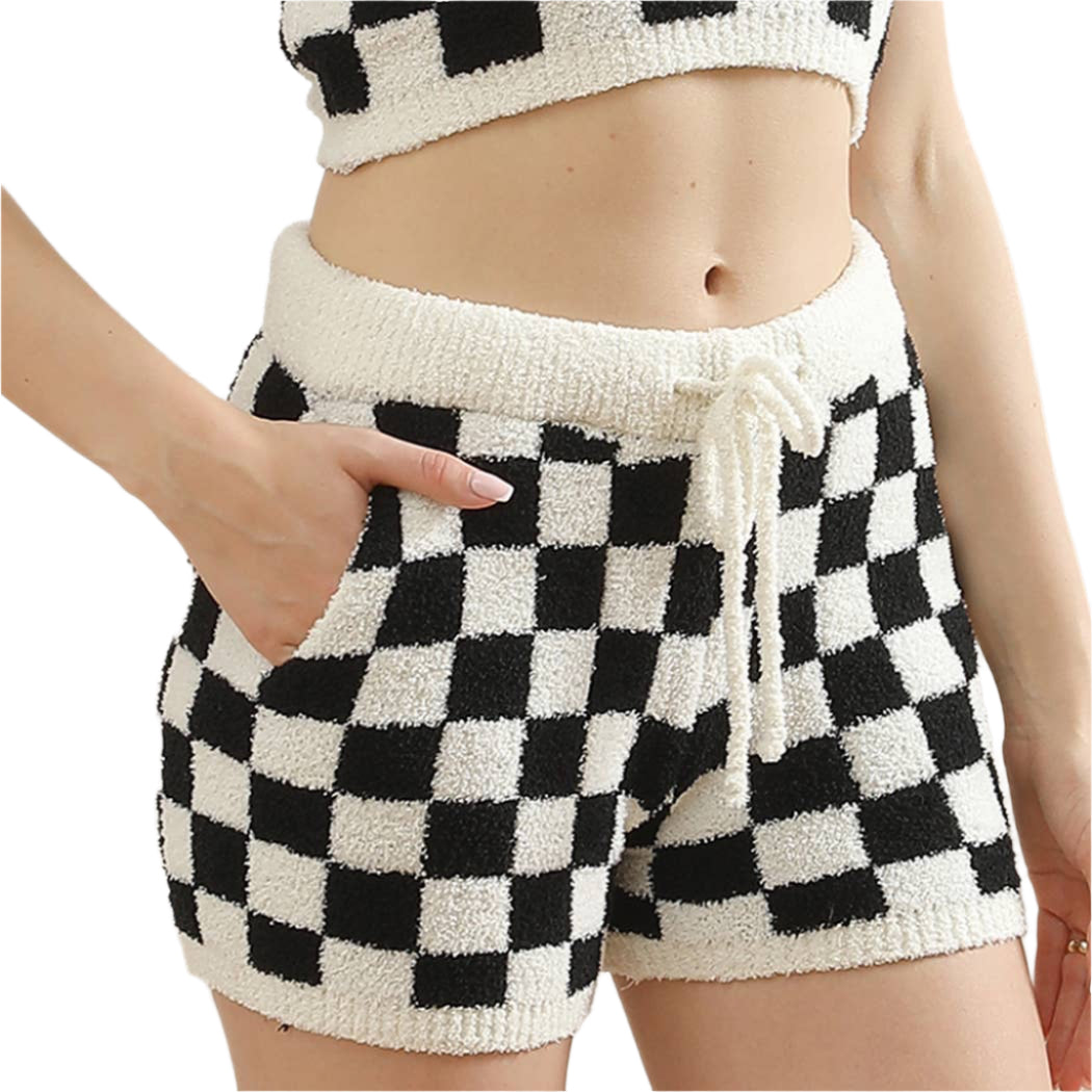 Checkered Shorts with Pockets