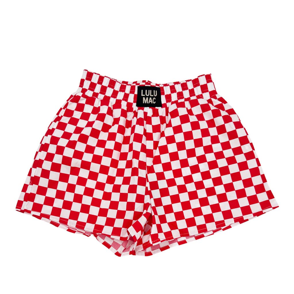 CHECKERED BOXER SHORT - RED/WHITE