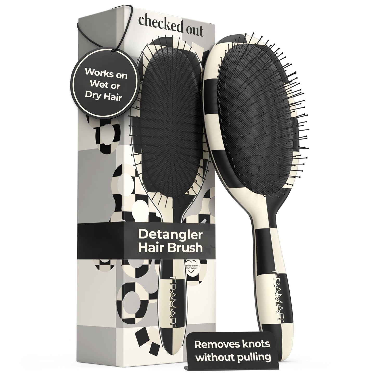 Checkered FRAMAR Detangling Wet Hair Brush