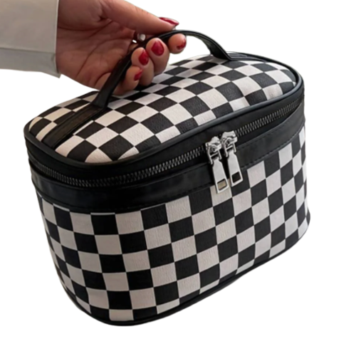 Checkered Cosmetic Tote 2