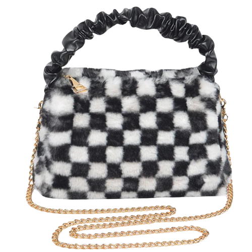 Checkered Plush Bag