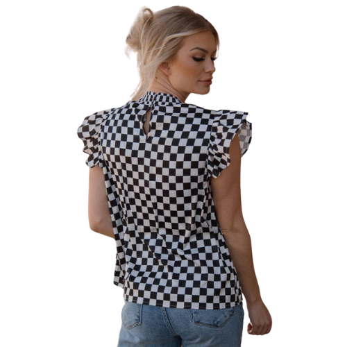 Checkered Baby Doll Top